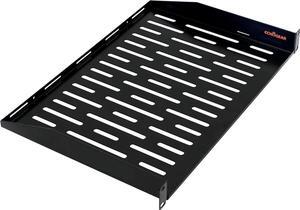 ECHOGEAR 1U Rack Shelf - Universal Design Works with Any Rack - Holds 25lbs of Servers, Network Gear, or AV Equipment - 12" Deep Steel Shelf with Ventilated Design - Install Hardware Included