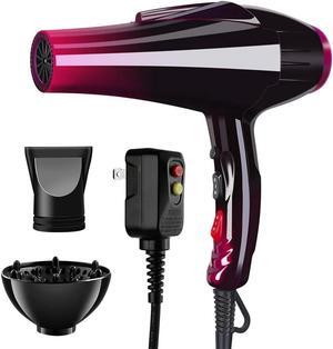 Professional Hair Dryer with Blue Light Far Infrared Negative Ionic 3500W Blow Dryer Fast Drying Heat Hairdryer Powerful Home Salon Hair Dryers with Attachment