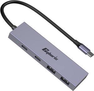 USB C Hub, 4 Port 10Gbps USB C to USB Adapter USB 3.1 Hub GEN2, USB C Splitter Thunderbolt 3 Compatible, PD100W Powered USB C Hub, USB-C Hub for Laptop, Mobile, Tablet, PC
