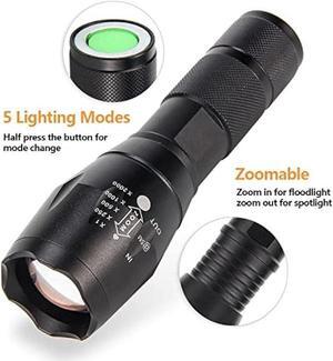 ULTRAFIRE A100 Tactical LED 18650 Flashlight,800 Lumen Hunting Handheld Flashlight Focusable 3 Colors Exchange Glass Lens (Generate RED or Green Light)