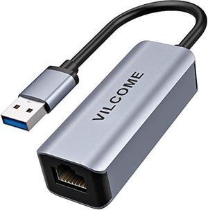 USB to Ethernet Adapter, Vilcome USB 3.0 to 100/1000 Gigabit Ethernet LAN Network Adapter, Driver Free RJ45 Internet Adapter Compatible with MacBook Surface Pro Laptop PC