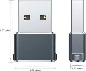 Basesailor USB to USB C Adapter 2Pack,USBC Female to A Male OTG Charger Type C Converter for Apple Watch Ultra iWatch 7 8 9,iPhone 15 14 13 Plus Pro Max,AirPods 3,iPad Air,Car,Samsung Galaxy S24 23,16