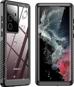 Designed for Samsung Galaxy S22 Ultra Case, Waterproof Built-in Screen Protector Full Protection Heavy Duty Shockproof Anti-Scratched Rugged Case for Galaxy S22 Ultra 5G 6.8'' 2022, Black