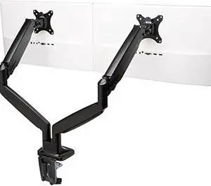 Kensington Dual Monitor Mount with Vesa Mount, Adjustable Gas Spring Dual Monitor Arm, SmartFit® One-Touch C-Clamp Monitor Stand for 2 Monitors Up to 34 Inches, 19.8lbs - Black (K59601WW)