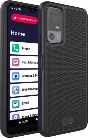 TUDIA MergeGrip Compatible with Lively Jitterbug Smart 4 Phone Case/TCL 40XL / TCL 40T Phone Case, [Military Grade Drop Tested] Shockproof Slim Dual Layer Heavy Duty Protection - Matte Black