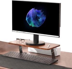 MYLOLF 16 inches Solid Wood Monitor Stand Riser, Ergonomic Design 3 Heights Adjustable Multi-Purpose Computer Monitor Stand for Desk, Desktop, Laptop, Printer, and TV to Save Space