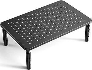 LORYERGO Monitor Stand, Monitor Riser 3 Height Adjustable, Laptop Stand Desk With Metal Vented Platform, Computer Stand for Printer, Laptop, PC Tower, Laptop Stand for Office & Home