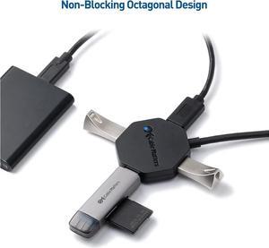 Cable Matters Ultra Mini 4 Port USB Hub with Long 4 ft Extension Cable Tail (USB 3.0 Hub, USB Extension Hub, USB Hub Long Cord, USB Extension Cable Multiple Port) in Black