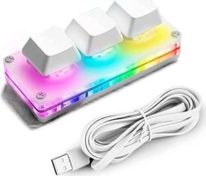 Ecarke USB Mini 3-Key OSU Keypad Hotswap One Handed Mechanical Gaming Keyboard Programming Macro Cherry Switch RGB Backlit Mini USB Keypad for Windows Mac macros or Rhythm Games