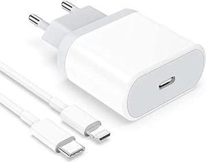 Anigaduo 25W USB C European Plug Adapter with 6FT Cable for iPhone 14/14 Pro/14 Pro Max/14 Plus/13/12/11, Travel USBC Charging Power Charger Cord for Europe EU Euro Spain Italy France Germany