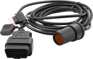 3M/9.8ft OBD2 to Cigarette Lighter Female Connector OBD Male to Female Socket Car Power Cable with 3A Fuse