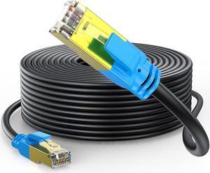 Cat 6 Outdoor Ethernet Cable 100 FT, Heavy Duty High Speed Ethernet Network Internet Cable - Waterproof, Outdoor, Direct Burial Ethernet Cable, UV Jacket, POE
