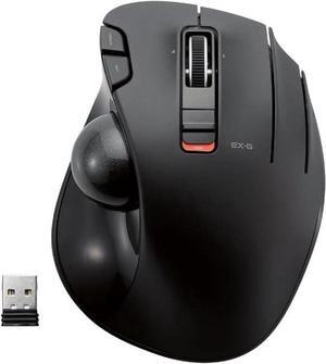 ELECOM EX-G Trackball Mouse, 2.4GHz USB Wireless, Ergonomic Design, Thumb Control, Smooth Roller Ball, Optical Tracking, 6 Programmable Buttons, Tilt Scroll, Computer Mice for Laptop PC, Windows & Mac