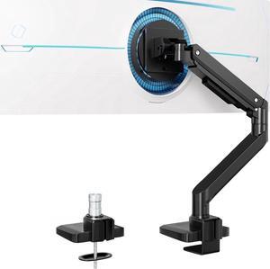 Premium Heavy Duty Monitor Arm for 17 to 49 inch Screens up to 44lbs, Fully Adjustable Ultrawide Single Clamp-on Desk Mount Stand, VESA 75x75/100x100mm