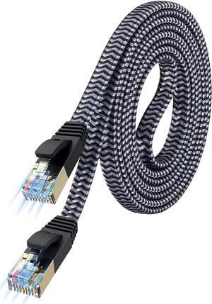 Ethernet Cable 20 ft, MORELECS Nylon Braided Cat 7 Internet Cable 20 ft Ethernet Cable RJ45 Network Cable Cat7 LAN Cable for PC Laptop Modem Router