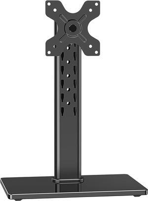 Single Monitor Stand Fits Max 32 inch Computer Screen, Free-Standing Monitor Desk Stand Hold up to 17.6lbs, Monitor Mount with Height Adjustment, Swivel, Tilt, Rotation, VESA Mount 75/100mm
