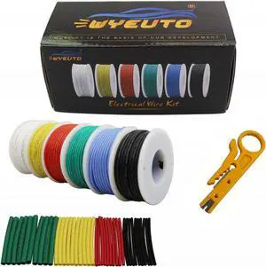 18awg Stranded Wire Core Hook up Wires-6 Different Colored Jumper Wire 16.4ft or 5m Each,18 Gauge Tinned Copper Wire Silicone (OD: 2.3mm) Hook up Wire Kit
