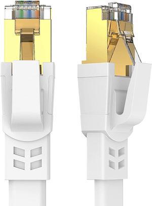 Ethernet Cable 25 FT, Cat8 High Speed Outdoor&Indoor Cat8 LAN Network Cable 40Gbps, 2000Mhz with Gold Plated RJ45 Connector, Weatherproof S/FTP UV Resistant for Router/Gaming/Modem (25)