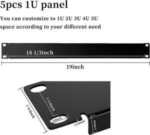 1U Blank Panel Rack Mount Spacer Filler Panel 19" Black Rack Blanking Blind Panel for Server Network Rack Enclosure Or Cabinet-5pcs (1U-5PCs)