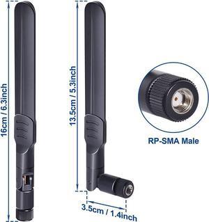 Bingfu Dual Band WiFi 2.4GHz 5GHz 5.8GHz 8dBi MIMO RP-SMA Male Antenna (4-Pack) for WiFi Router Wireless Network Card USB Adapter Security IP Camera Video Surveillance Monitor