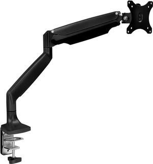 Mount-It! Single Monitor Arm Desk Mount | Gas Spring Monitor Arm | Full Motion Articulating Height Adjustable | Fits 21 22 23 24 27 30 32 Inch VESA Compatible Computer Screen | Clamp and Grommet Base