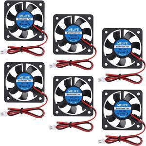 6Pcs 5010 3D Printer Fans DC 12V 50mmx50mmx10mm Quiet Brushless Cooling Fan DIY Cooling Ventilation Exhaust 2Pin Oil Bearing Fan.