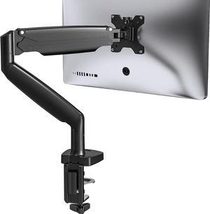 Sinlge Monitor Mount for 13 to 34 inch Flat/Curved Computer Screen, Gas Spring Ultrawide Monitor Arm Holds up to 26.5 lbs, Clamp & Grommet Base, VESA 75x75/100x100mm, Black