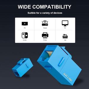iwillink RJ45 Cat6 Keystone Coupler 10-Pack, Female to Female Cat6 Keystone Jack, UTP Keystone Coupler Insert, Blue