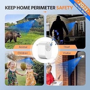 Driveway Alarms Wireless Outside Weatherproof - Motion Sensor Alarms System Motion Detector Plug-in Receiver Loud Chimes Security Alert Monitor System 500FT Long R