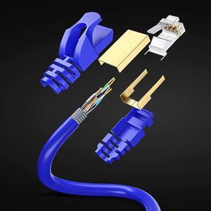 Cat 7 Ethernet Cable 100 ft - High-Speed Internet & Network LAN Patch Cable, RJ45 Connectors - 100ft / Blue - Perfect for Gaming, Streaming, and More