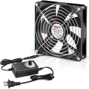 Wathai 140mm x 25mm Computer Fan with AC Plug 110V 120V 220V 240V Variable Speed Controller for DIY Biltong Box Reptile Aquarium Receiver DVR Playstation Xbox Cabinet Ventilation Cooling