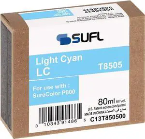 T850 Light Cyan Ink Cartridges (1-Pack) -SFL Compatible Replacement for T8505 Ink Cartridge with SureColor P800 Printer