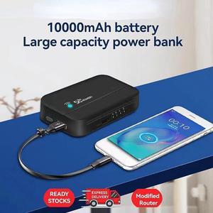 Zyyini Portable WiFi Router, 4G LTE Wireless Network Router Pocket Mobile WiFi Hotspot, 300Mbps Travel Router TDD FDD WCDMA WiFi Modem Router, up to 10 Users, 10000mAh Battery