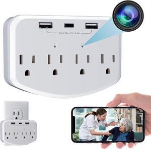 HD 1080P Outlet Camera Wireless Cameras Mini Small Nanny Cam Indoor Camera for Home Security Wall Charger WiFi Camera