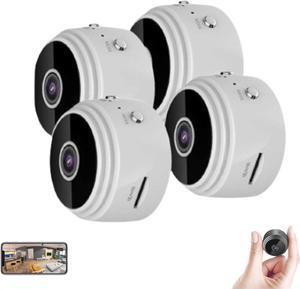 Hidden Camera,Mini Magnetic Security Camera,Mini Camera Hidden Camera 1080p HD,Mini Camera Wireless,Mini Security Camera for Indoor Outdoor (White,4pcs)