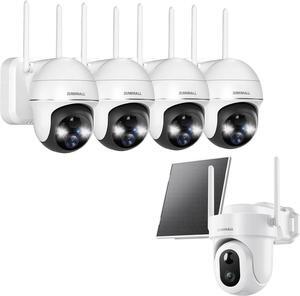 ZUMIMALL Security Cameras Wireless Outdoor WiFi with 360° PTZ, 2K Battery Cameras for Home Security, 5MP Solar Security Cameras Wireless Outdoor, 360° PTZ Wireless Cameras for Home Security