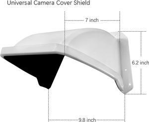 Universal Security Camera Sun Rain Cover Shield Cover Shield for Surveillance Camera Protective Roof for Dome/Bullet Outdoor Camera (White)