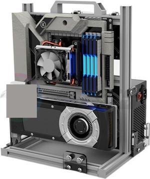 Computer Case DIY Gamers Cabinet ITX MATX PC Case Open Frame Aluminum Creative ATX Desktop Gaming Computer Chassis Rack Dynamic(ATX-Black), 1