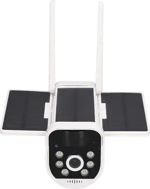 BBAUER Solar Security Camera, Waterproof ABS Housing 6 LEDs Security Camera PIR Motion Detection Night Vision for Garden