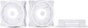 120mm Computer PC Cooling Fan White LED Game Case Cooler Fan Quiet 12V Computer PC Fan with Triple Light Loop 3-Pack