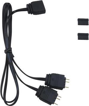 ARGB Splitter Cable ZCZQC 33.5cm/13.19inch 5V 1 Female to 2 Male 3 Pin ARGB Extension Cable for Computer Chassis, CPU Cooler and 5v ARGB Fan