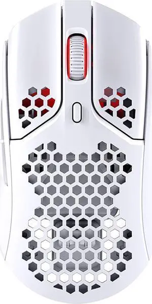 HyperX Pulsefire Haste Gaming Mouse Ultra Lightweight, 62g, 100 Hour Battery Life, 2.4Ghz Wireless, Honeycomb Shell, Hex Design, Up to 16000 DPI, 6 Programmable Buttons White