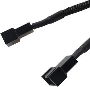 PWM Fan Splitter Cable 1 to 2 Converter, Black Case Fan Splitter Cable, Case Fan Power Duplicator Converter, Dual Case Fan Power Adapter, 10.6 inch (2 Pack)