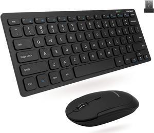 Macally Small Wireless Keyboard and Mouse Combo for PC - an Essential Work Duo - 2.4G - 78 Compact Key Cordless Mouse and Keyboard Combo with Mini Body and Quiet Click