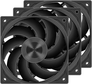 PCCOOLER 3in1 120mm Case Fan, 3 Packs F5 R120 2000RPM FDB Computer PC Fans PWM 4-Pin FDB PC Fan Daisy Chain Case Fans, 80CFM 3.5mmH2O 3 Mode Computer Fan for CPU Liquid Cooler, Air Cooler Black 3 Pack