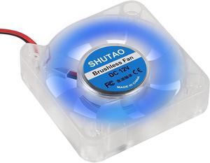 4PCS 5010 Cooling Fan 12V RGB 50x50x10mm DC 12V 50mm Brushless Cooling Fans 10mm Fan Blue LED Cooler Fan 2 Pin for 3D Printer