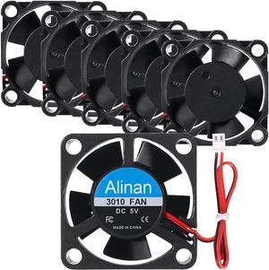 6pcs 3010 5V Fan 30x30x10mm 2-pin Sleeve Bearing Brushless DC Cooling Fan 3D Printer Cooling Fan Computer Fan