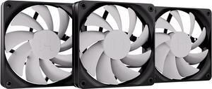 HYTE Flow FA12 Triple Fan Pack (120mm), High Performance PWM Gaming Case Fan, 1500 RPM, 4-PIN, Fluid Dynamic Bearing, White