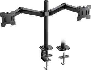 HUANUO Dual Monitor Mount for 2 Monitors up to 30 inches, Heavy Duty Dual Monitor Stand Holds up to 22 lbs, Dual Monitor Arm with Height Adjustable Tilt Swive Rotate, VESA Hole 75mm or 100mm