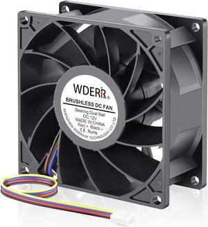 90mm x 38mm PWM Dual Ball Case Fan 12V 4Pin High Static Pressure for Box Rack Exhaust Ventilation Cooling